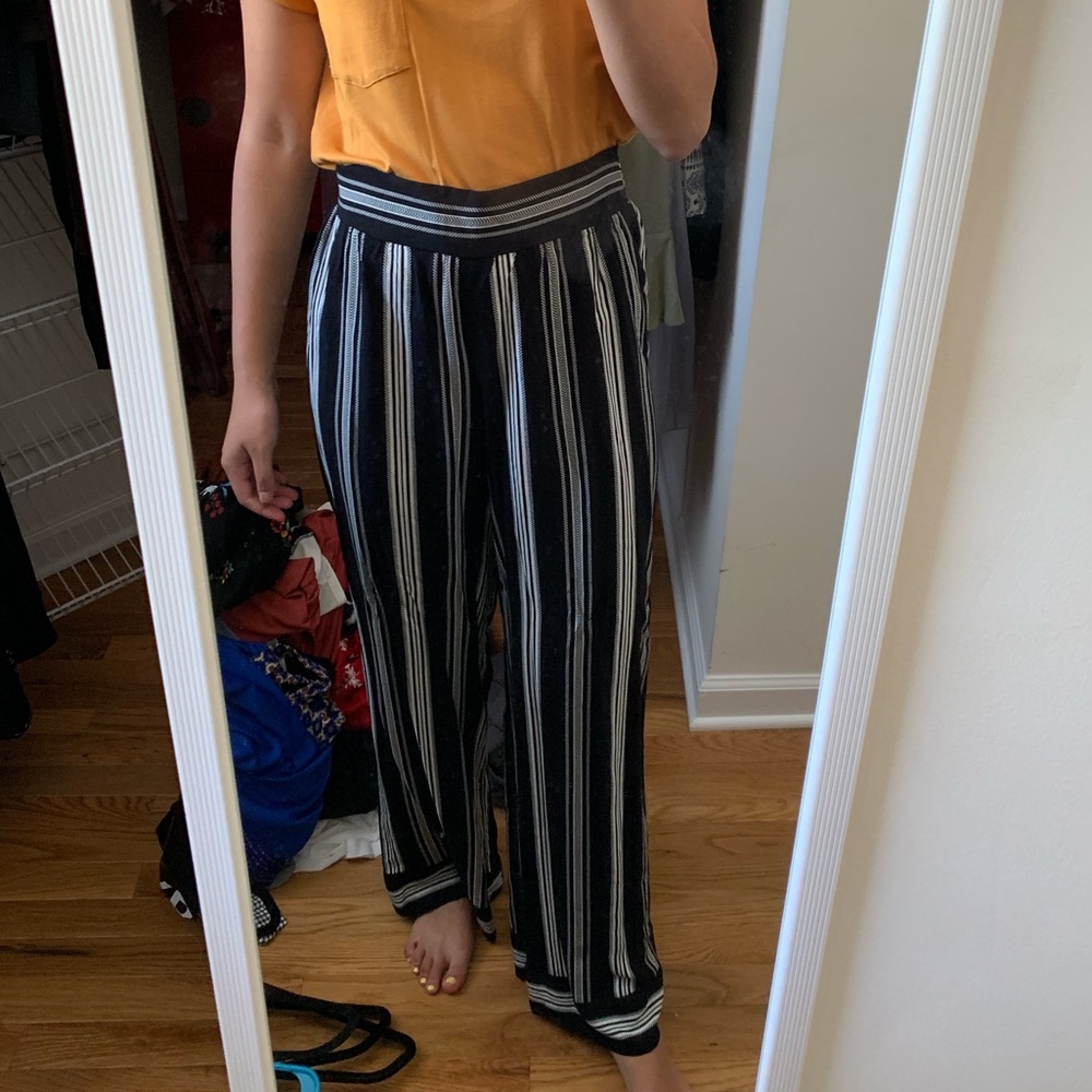 striped flowy pants